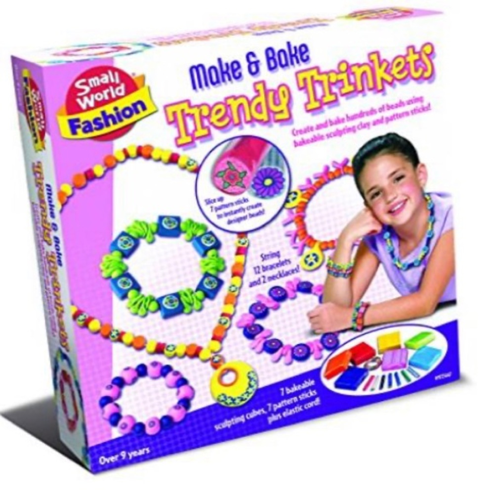 NEW Trendy Trinkets Make and Bake Jewelry Kit Kids Children Girls